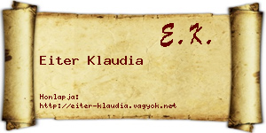 Eiter Klaudia névjegykártya